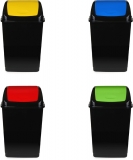 Cos de gunoi, plastic, capac batant, 35 L, diverse culori